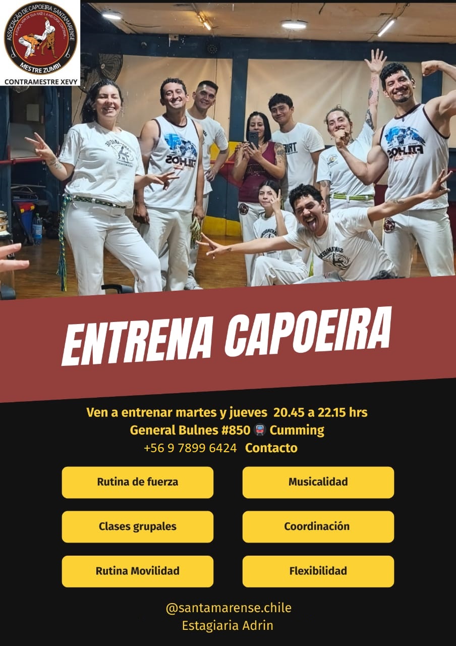 Clases de Capoeira para Adultos en Santiago Centro – Bulnes 850 Metro Cumming